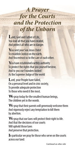 Picture of A Prayer for the Courts and the Protection of the Unborn