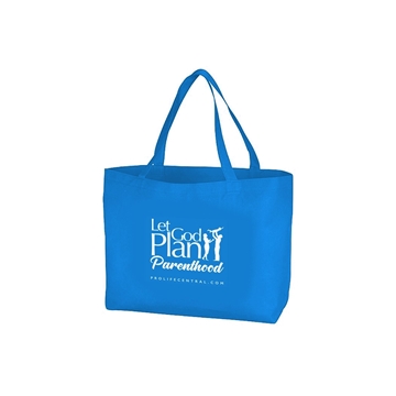 Picture of Let God Plan Parenthood (heather blue) tote bag