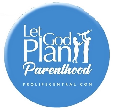 Picture of Let God Plan Parenthood (Heather blue) button