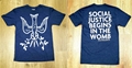 Picture of SOCIAL JUSTICE BEGINS IN THE WOMB navy (double sided) t-shirt