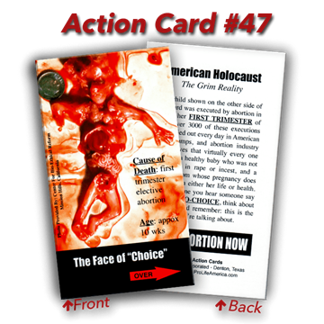 Picture of Pro-Life Action Card- "The American Holocaust"