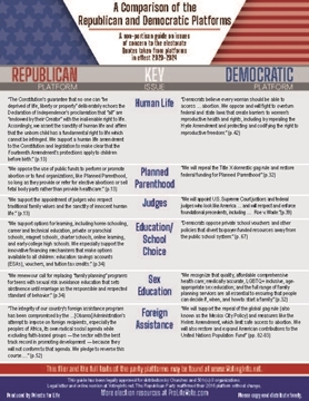 Picture of Non-Partisan Comparison of the Republican and Democrat Party Platforms